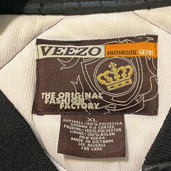Veezo Wear Vintage Quilted Black Jacket Men’s XL Full Zip Puffer Style Retro - Picture 3 of 7